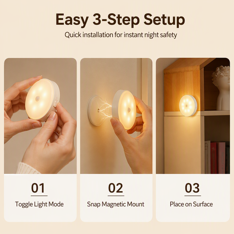 Lampada notturna LED magnetica wireless con sensore di movimento