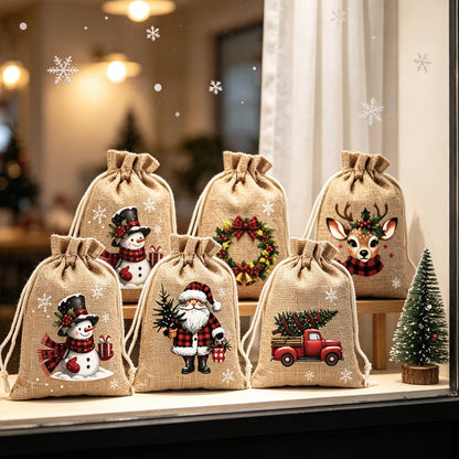 🎄SUPER OFFERTA! Sacchetti regalo con coulisse di Natale 🧦🎅