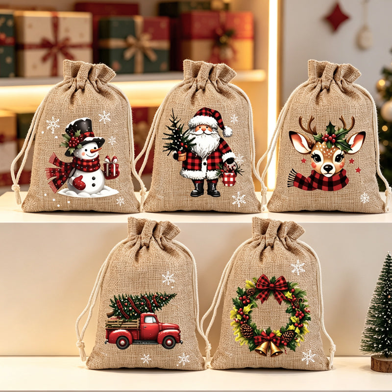 🎄SUPER OFFERTA! Sacchetti regalo con coulisse di Natale 🧦🎅