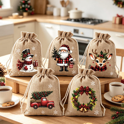 🎄SUPER OFFERTA! Sacchetti regalo con coulisse di Natale 🧦🎅