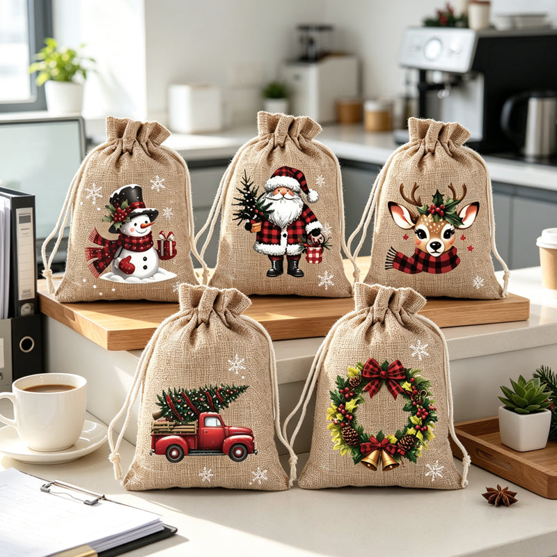 🎄SUPER OFFERTA! Sacchetti regalo con coulisse di Natale 🧦🎅