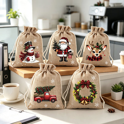 🎄SUPER OFFERTA! Sacchetti regalo con coulisse di Natale 🧦🎅