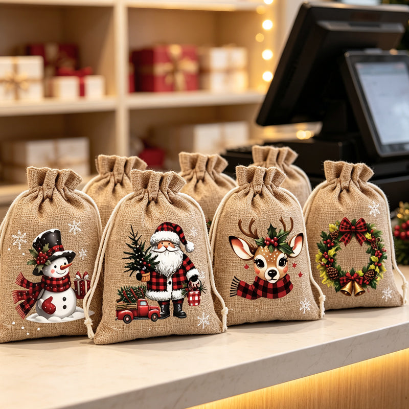 🎄SUPER OFFERTA! Sacchetti regalo con coulisse di Natale 🧦🎅