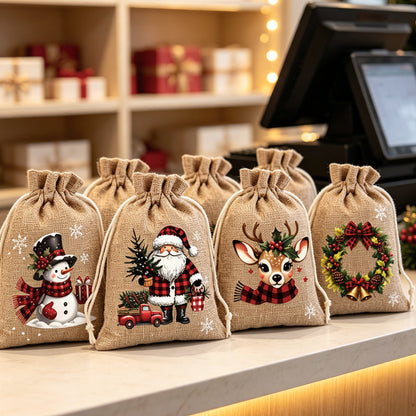🎄SUPER OFFERTA! Sacchetti regalo con coulisse di Natale 🧦🎅