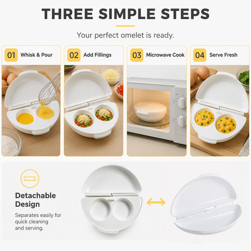 🍳 Cottomelette 2‑in‑1 per uova per microonde