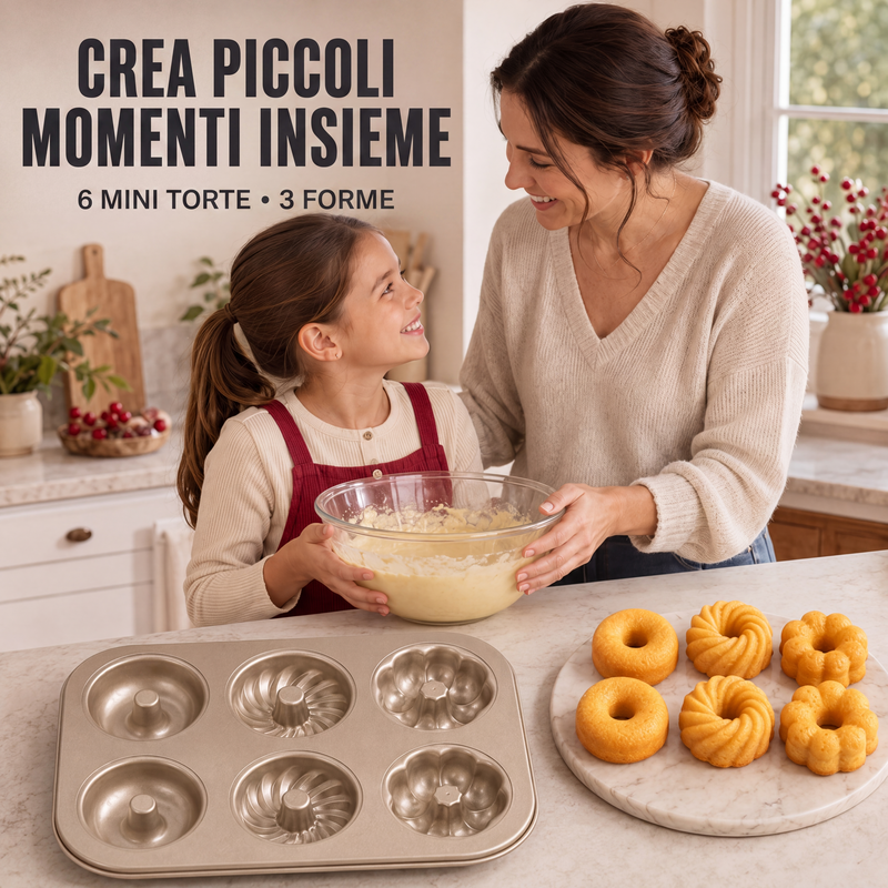 Stampo per mini bundt cake antiaderente a più cavità