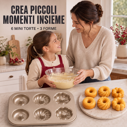 Stampo per mini bundt cake antiaderente a più cavità