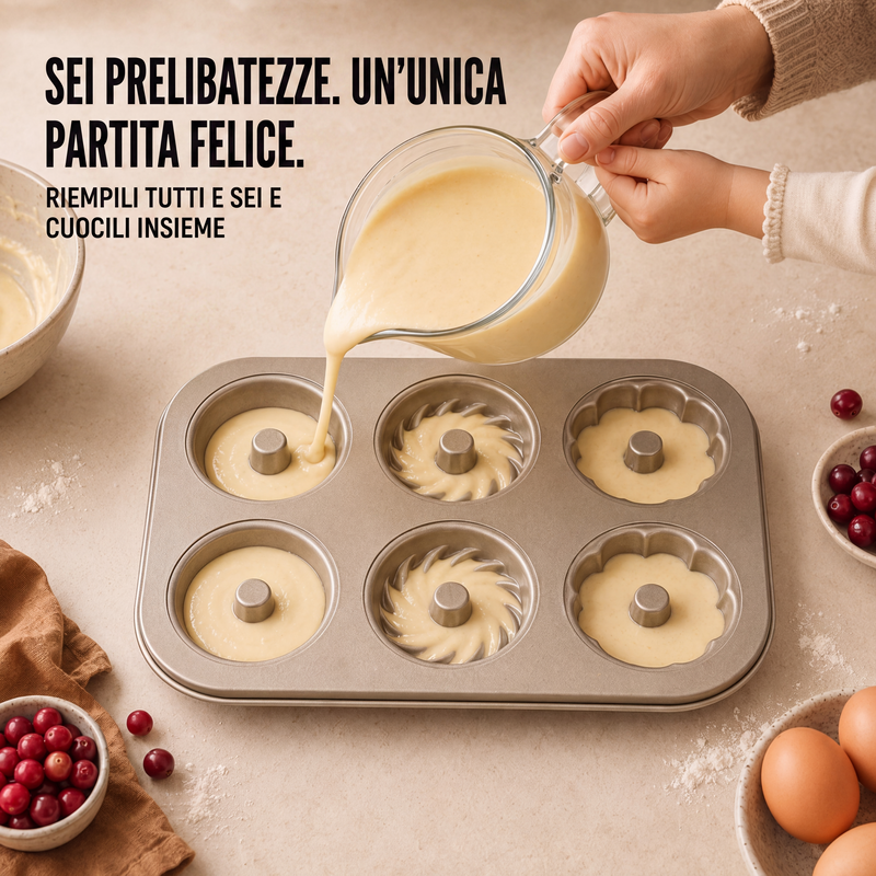 Stampo per mini bundt cake antiaderente a più cavità