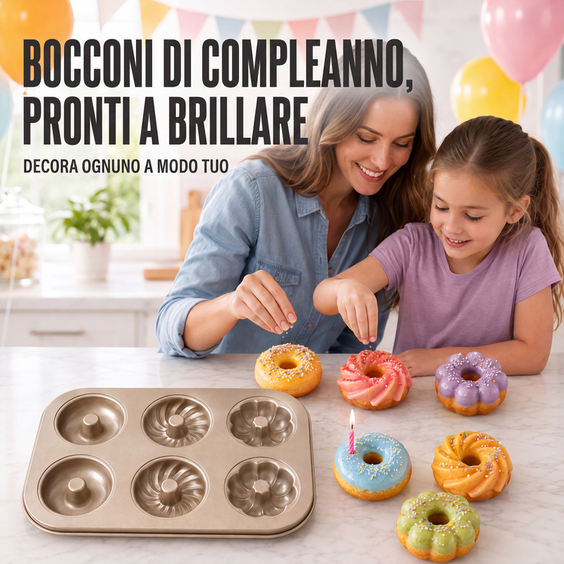 Stampo per mini bundt cake antiaderente a più cavità