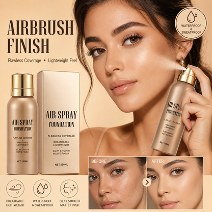 💦 Spray fondotinta aerografo impermeabile senza difetti｜Trucco aerografo lunga durata, anti‑sudore, coprenza modulabile ✨