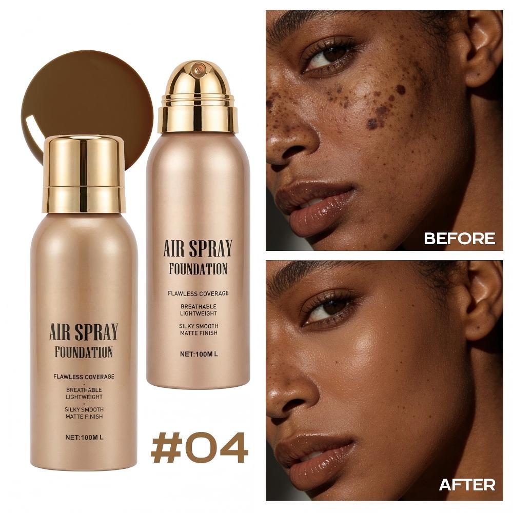 💦 Spray fondotinta aerografo impermeabile senza difetti｜Trucco aerografo lunga durata, anti‑sudore, coprenza modulabile ✨