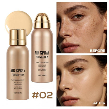 💦 Spray fondotinta aerografo impermeabile senza difetti｜Trucco aerografo lunga durata, anti‑sudore, coprenza modulabile ✨