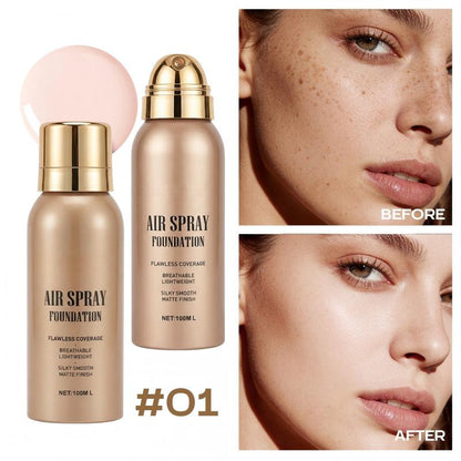 💦 Spray fondotinta aerografo impermeabile senza difetti｜Trucco aerografo lunga durata, anti‑sudore, coprenza modulabile ✨