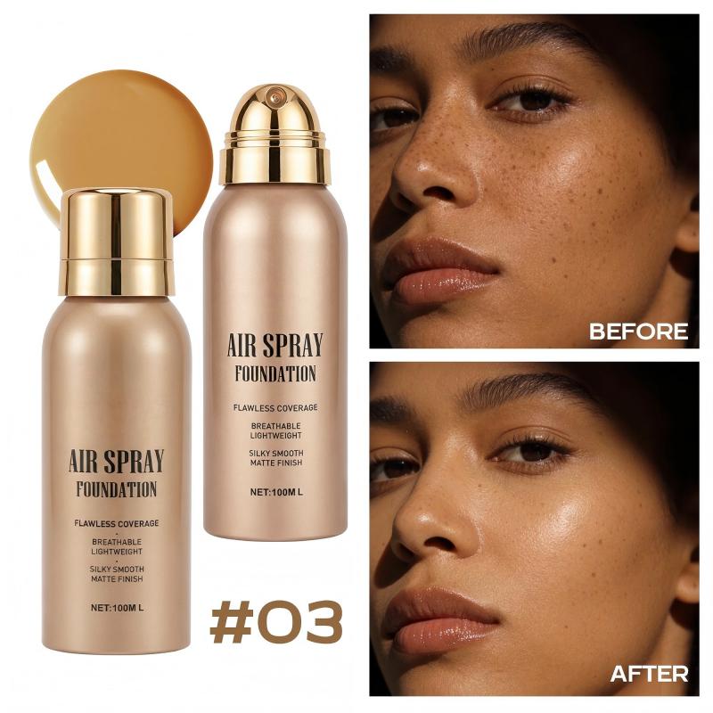 💦 Spray fondotinta aerografo impermeabile senza difetti｜Trucco aerografo lunga durata, anti‑sudore, coprenza modulabile ✨