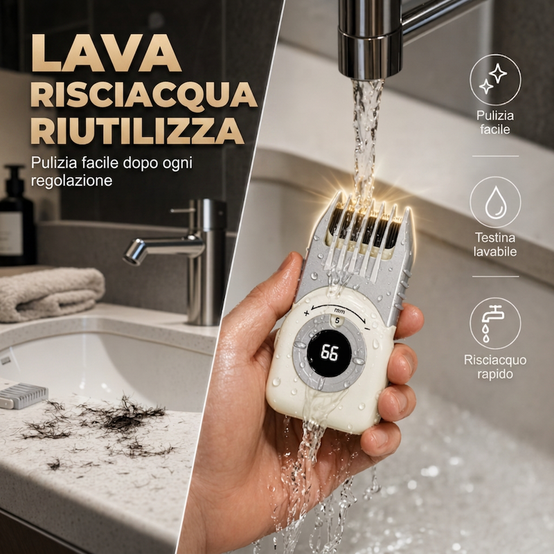 Rifinitore per capelli elettrico senza filo per uomo