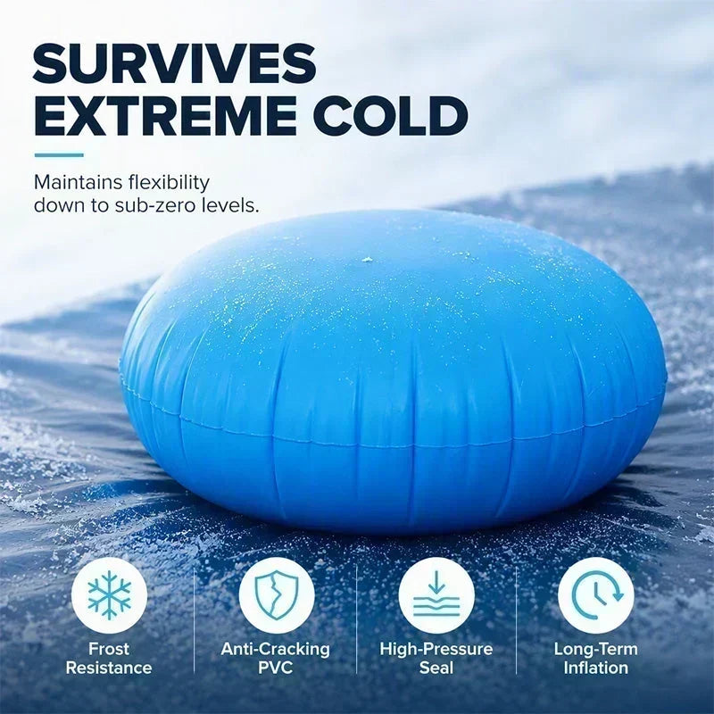 ❄️ Cuscino d'Aria per Copertura Invernale Piscina | Riduce la Pressione del Ghiaccio, Previene i Ristagni d'Acqua 💧 | Ø 86 cm, per Piscine Rotonde e Rettangolari 🏊