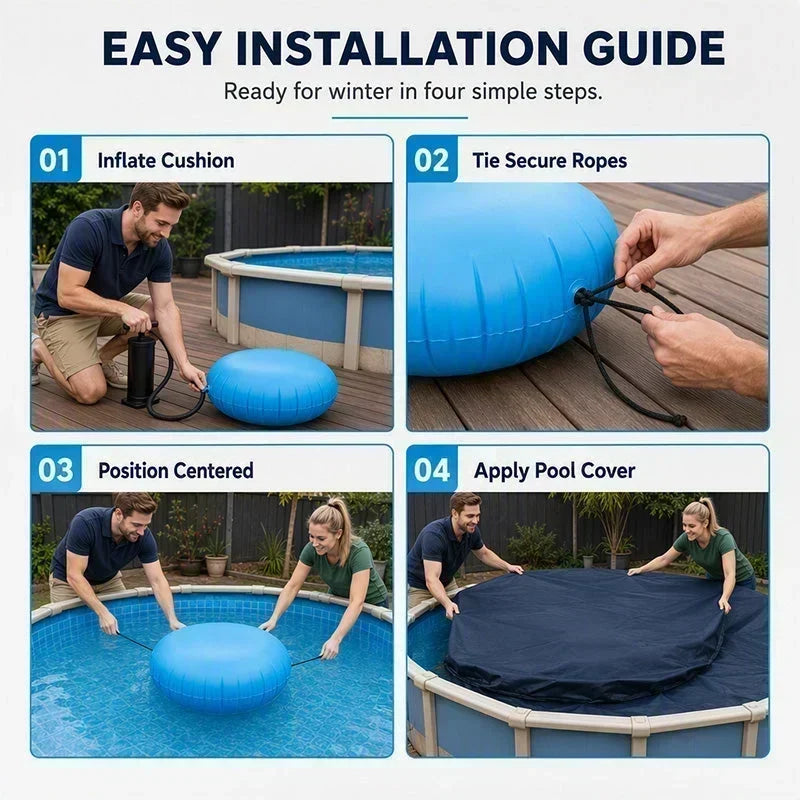 ❄️ Cuscino d'Aria per Copertura Invernale Piscina | Riduce la Pressione del Ghiaccio, Previene i Ristagni d'Acqua 💧 | Ø 86 cm, per Piscine Rotonde e Rettangolari 🏊