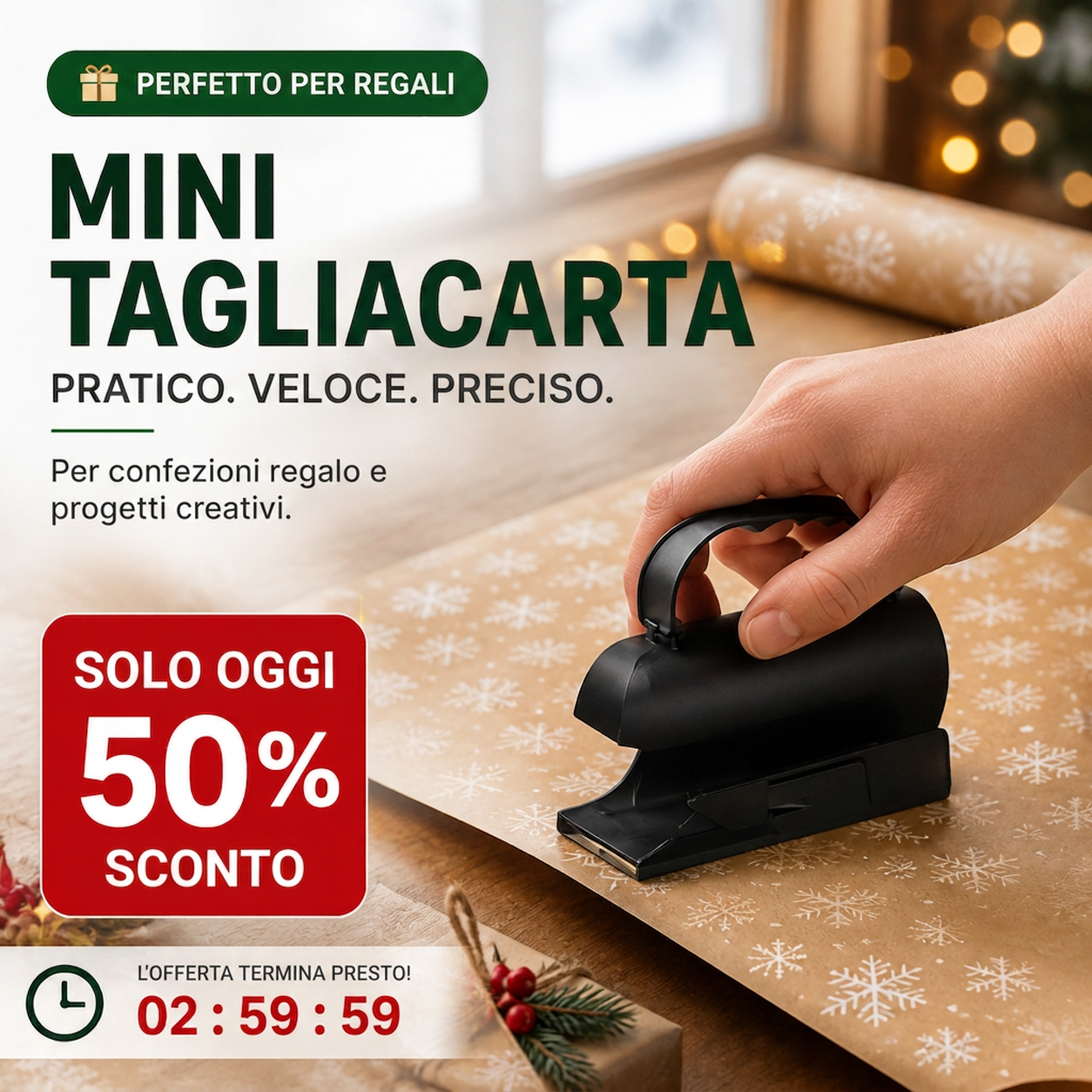 🎂Un fantastico strumento per tagliare la carta da regalo per uso domestico: uno strumento efficiente e pratico per la confezione manuale✂️