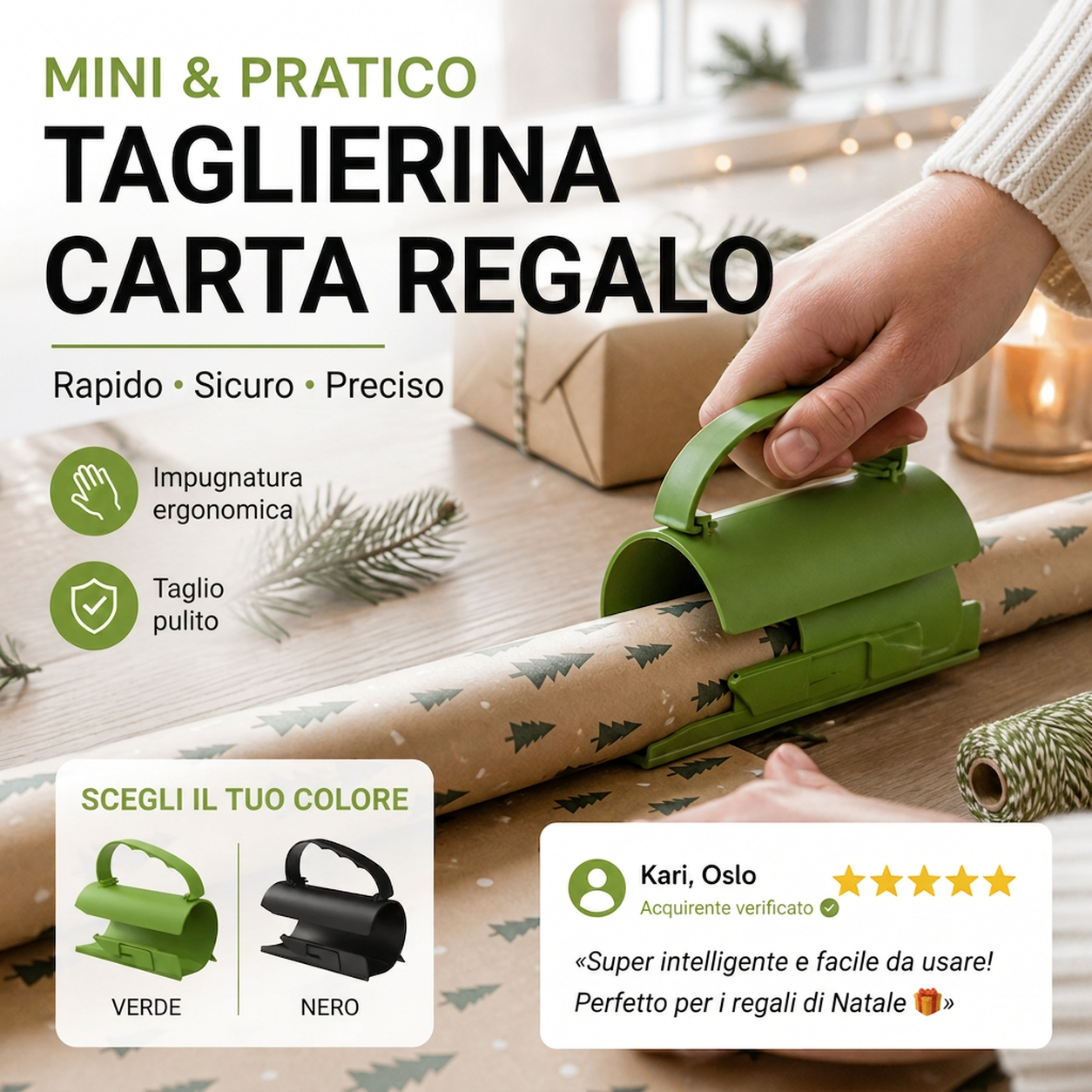 🎂Un fantastico strumento per tagliare la carta da regalo per uso domestico: uno strumento efficiente e pratico per la confezione manuale✂️