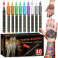 Pennarelli cosmetici per tatuaggi temporanei sulla pelle, 10/15 colori vivaci, punta a pennello flessibile, dettagli precisi, trucco viso per Halloween, atossici, per scrittura e cancelleria