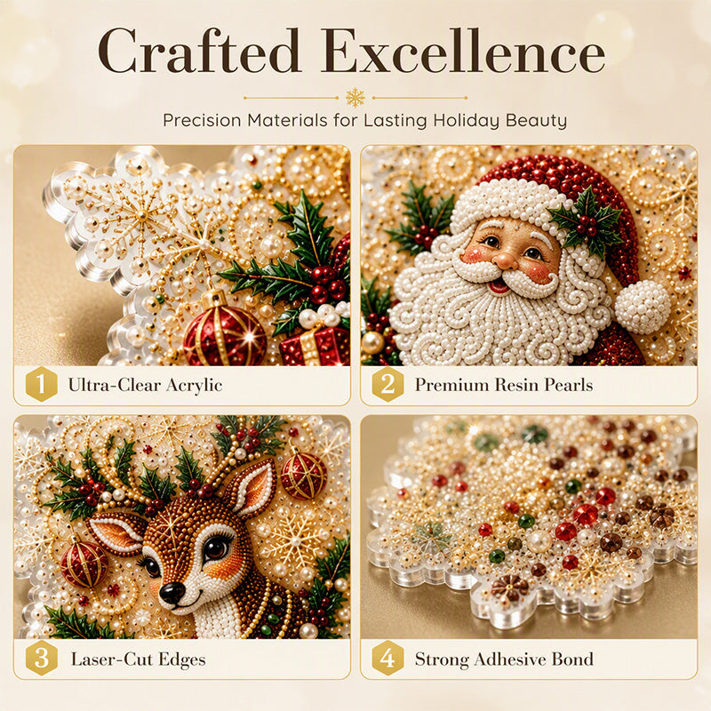 🎄50% DI SCONTO! Set di decorazioni natalizie fai-da-te da appendere con pittura 5D e perle, decorazioni per albero di Natale con strass, kit creativo artigianale per decorare la casa durante le feste