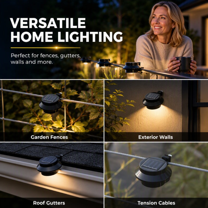 🌞 2+1 GRATIS! Lampada LED solare impermeabile per grondaie e pareti 🌞💡
