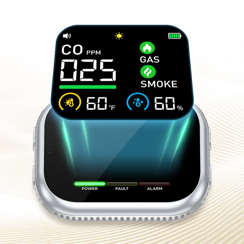 Allarme portatile multigas con display LCD e batteria di riserva