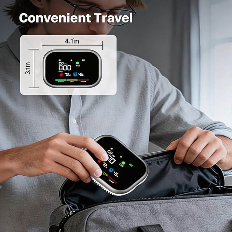 Allarme portatile multigas con display LCD e batteria di riserva