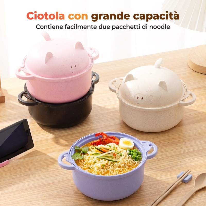 Set di ciotole per ramen creativo e adatto al microonde