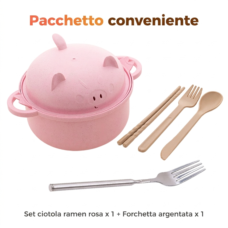 Set di ciotole per ramen creativo e adatto al microonde