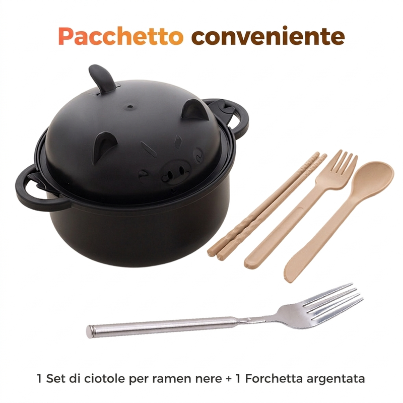 Set di ciotole per ramen creativo e adatto al microonde