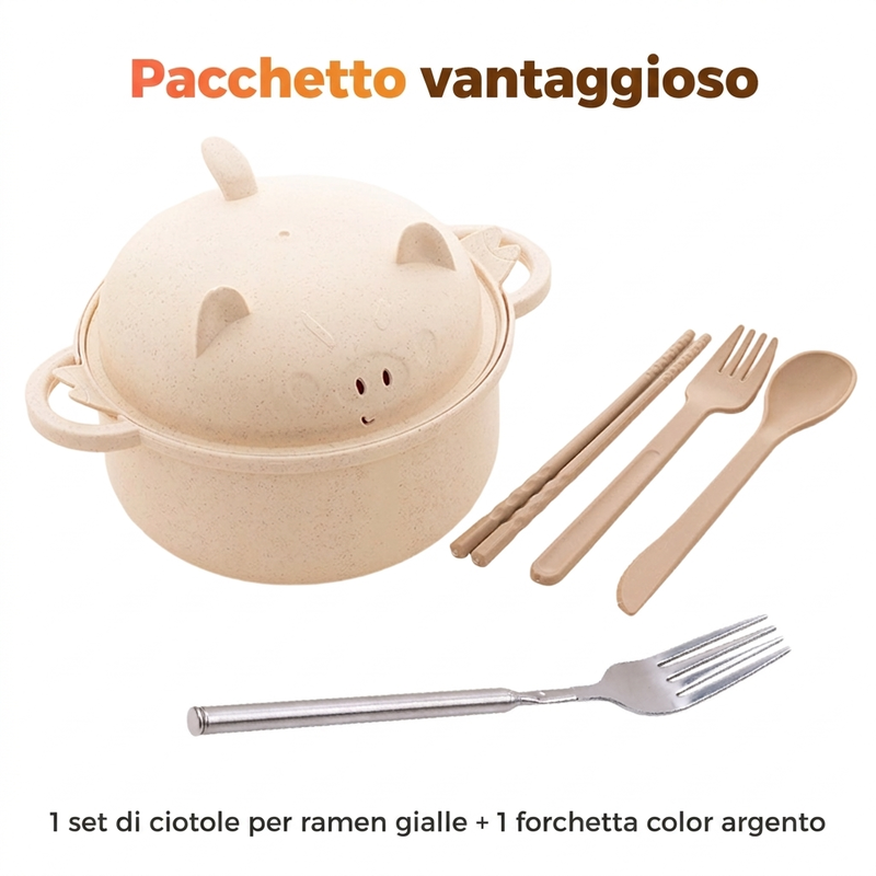 Set di ciotole per ramen creativo e adatto al microonde