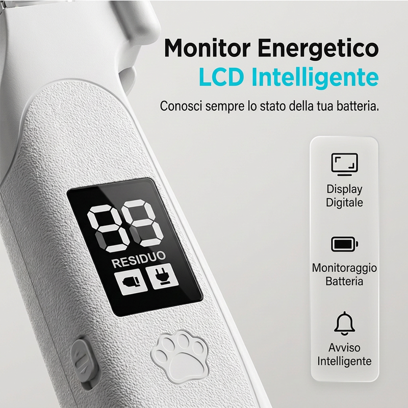Tosatrice per unghie per animali domestici ricaricabile con luce LED