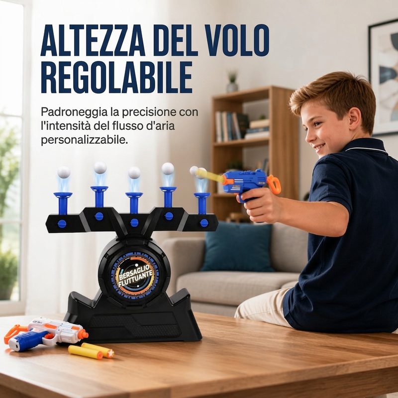 Giocattolo bersaglio per tiri con pallina fluttuante elettrica con alimentazione USB