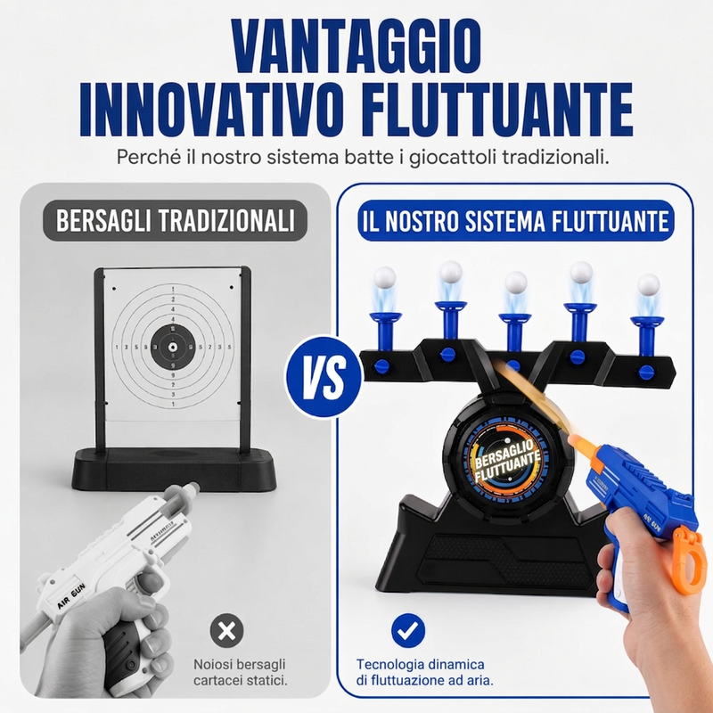 Giocattolo bersaglio per tiri con pallina fluttuante elettrica con alimentazione USB