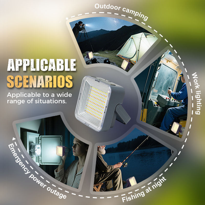 Lampada da campeggio portatile e impermeabile alimentata ad energia solare