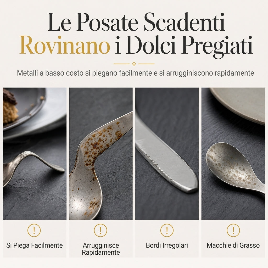 Cucchiaio da dessert in acciaio inossidabile martellato