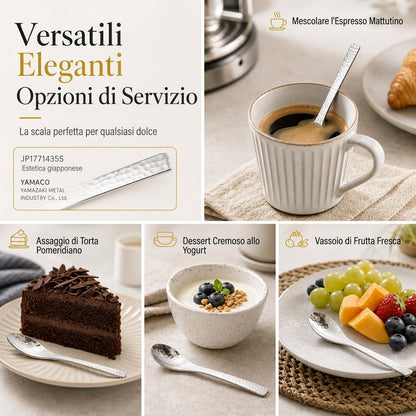 Cucchiaio da dessert in acciaio inossidabile martellato