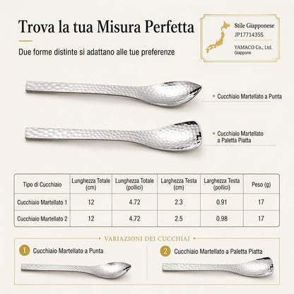 Cucchiaio da dessert in acciaio inossidabile martellato