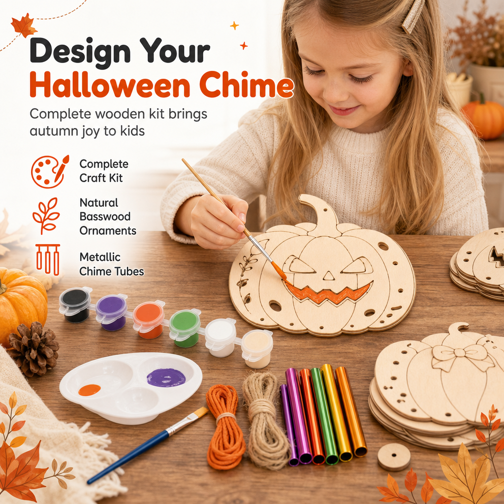 ⏳Sconto del 50% per tempo limitato⏰Kit fai-da-te zucca di legno per Halloween