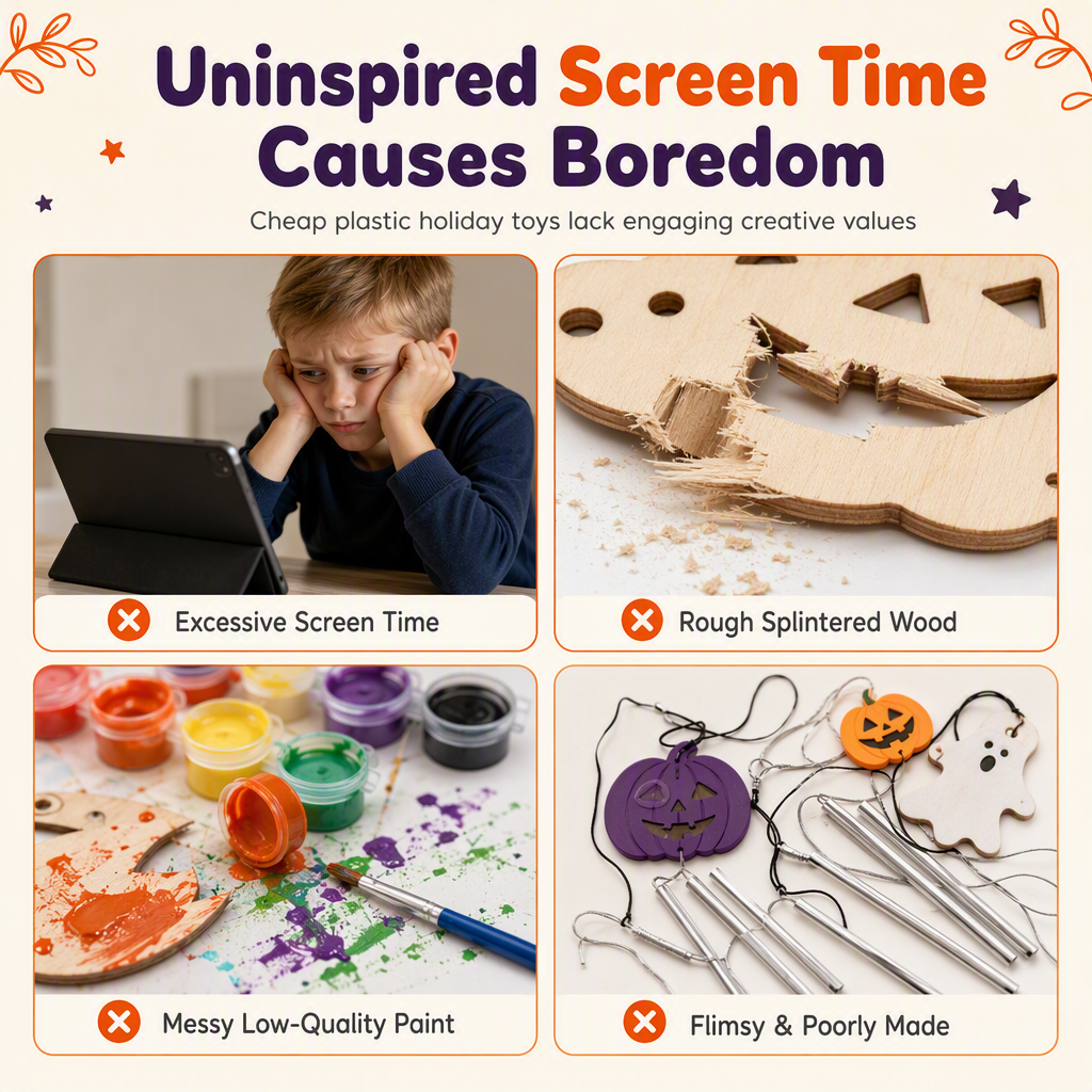 ⏳Sconto del 50% per tempo limitato⏰Kit fai-da-te zucca di legno per Halloween