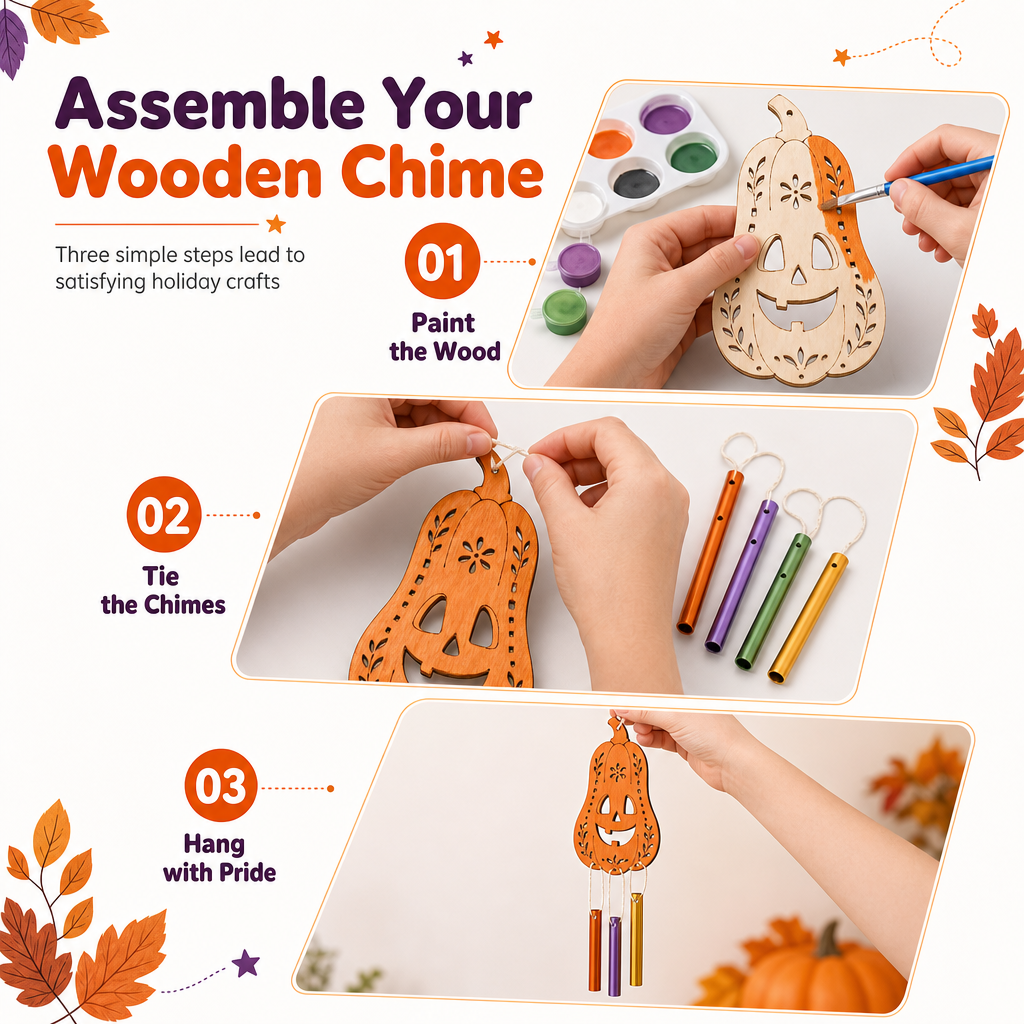 ⏳Sconto del 50% per tempo limitato⏰Kit fai-da-te zucca di legno per Halloween