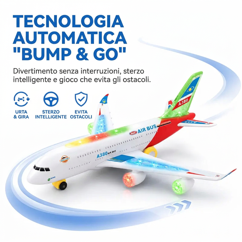 ✈️ Modello di aeroplano elettrico con suoni e luci LED