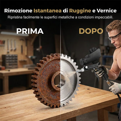Pistola sabbiatrice pneumatica portatile