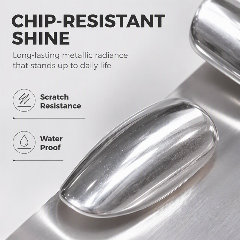 💅 Smalto Galassia Chrome Argento | Asciugatura all'Aria, Senza Lampada UV 🌟 | Colore Brillante a Lunga Durata ✨ | Applicazione Liscia e Senza Aloni 🖌️ | 10 ml 💎
