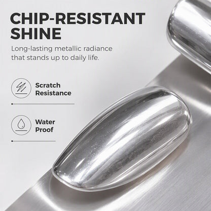 💅 Smalto Galassia Chrome Argento | Asciugatura all'Aria, Senza Lampada UV 🌟 | Colore Brillante a Lunga Durata ✨ | Applicazione Liscia e Senza Aloni 🖌️ | 10 ml 💎