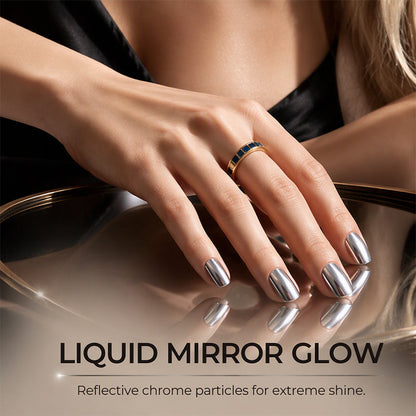 💅 Smalto Galassia Chrome Argento | Asciugatura all'Aria, Senza Lampada UV 🌟 | Colore Brillante a Lunga Durata ✨ | Applicazione Liscia e Senza Aloni 🖌️ | 10 ml 💎