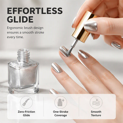 💅 Smalto Galassia Chrome Argento | Asciugatura all'Aria, Senza Lampada UV 🌟 | Colore Brillante a Lunga Durata ✨ | Applicazione Liscia e Senza Aloni 🖌️ | 10 ml 💎