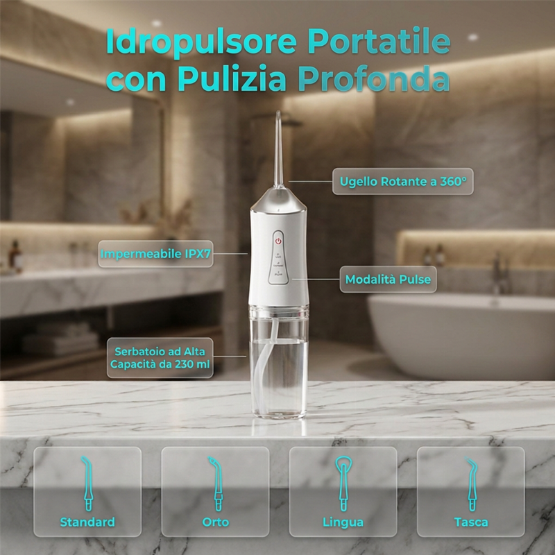 Idropulsore dentale portatile senza fili