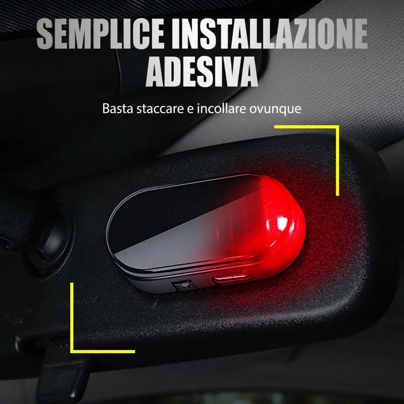 Luce di avvertimento antifurto per auto ad energia solare